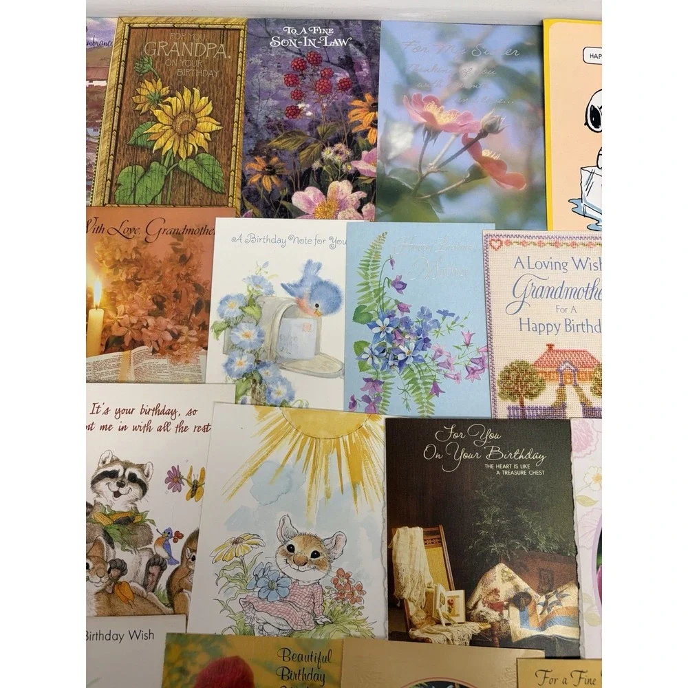 Vintage Birthday Cards Some Fronts ONLY Scrapbooking Crafts Decoupage Lot of 50+